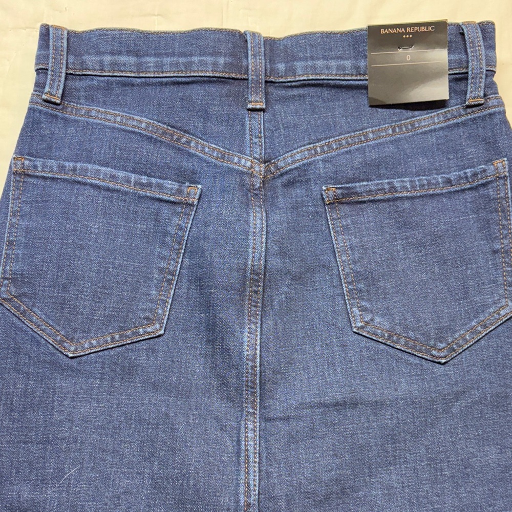 NWT Banana Republic Vintage 90s Y2K High-Rise A-Line Denim Midi Skirt‎ Dark Wash - Picture 6 of 8